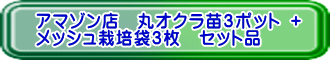 アマゾン店　丸オクラ苗3ポット ＋ メッシュ栽培袋3枚　セット品