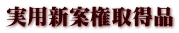 実用新案権取得品