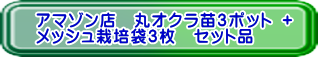 アマゾン店　丸オクラ苗3ポット ＋ メッシュ栽培袋3枚　セット品
